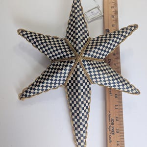 Mackenzie Childs Star Ornament: Courtly Check Christmas Decor (15in)