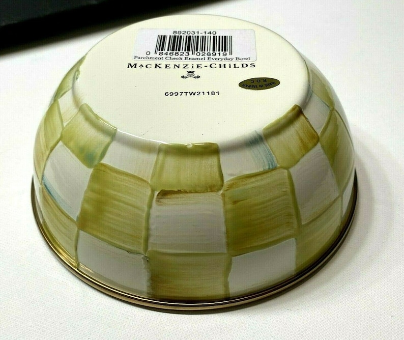 MacKenzie-Childs Parchment Check Bowl - Thumbnail 3