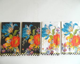 Mackenzie Childs Flower Market Paper Napkins: Guest Size, Set of 4