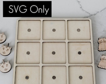 Jogo Tic-Tac-Toe - arquivo cortado a laser SVG e PDF