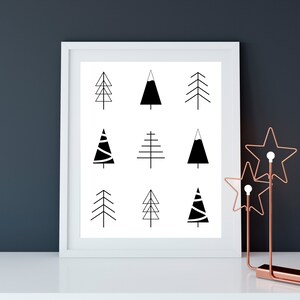 Christmas Print, Holiday Print, Modern Christmas Print, Nordic Printable, Nordic Print, Scandinavian Holiday Print, Holiday Trees Print