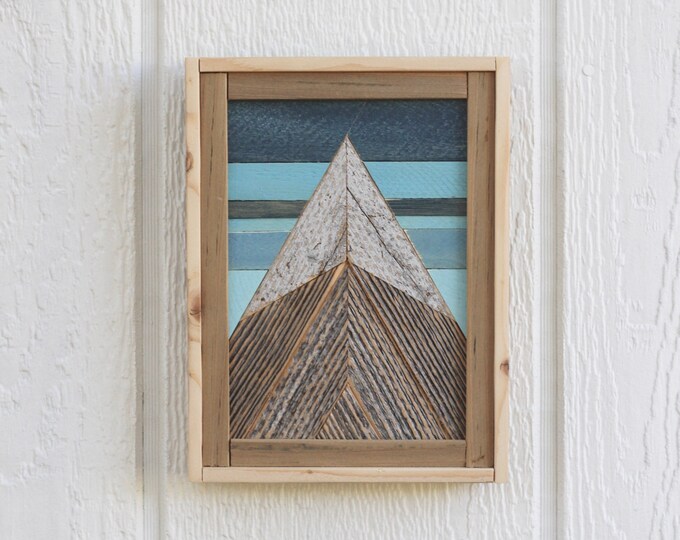 Reclaimed Wooden Mountain Art Etsy