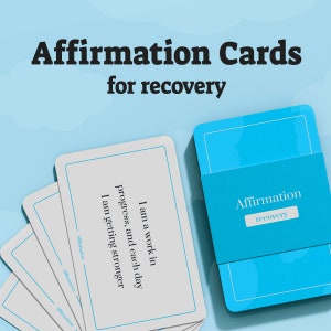 50 Affirmationskarten zur Suchtwiederherstellung zum Ausdrucken| Ich bin genug | Wiederherstellungsjournal | Ein Tag nach dem anderen | Druckbare Affirmationskarten