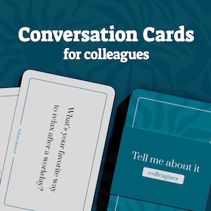 50 conversation cards colleagues |Therapy questions | Icebreaker| Conversation starter | Get to know you | communication  cards|teambuilding