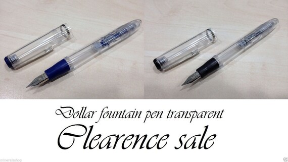 3pc dollar piston filler transparent demonstrator fountain pen lot from Pakistan