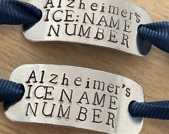 Alzheimer Notfallkontakt-Trainer Schuhanhänger für Ihn Sie Fit All, wenn verloren gefunden