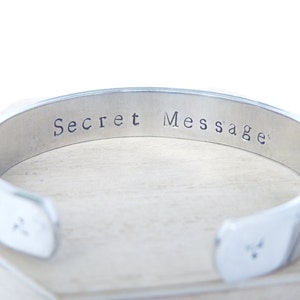 SECRET MESSAGE Inside LOOK Personalised Bracelet Jewellery Dandelion Cuff For Friend Wife Mother Daughter Sister Birthday Mothers Day Gift image 3