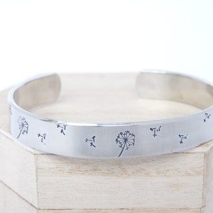 SECRET MESSAGE Inside LOOK Personalised Bracelet Jewellery Dandelion Cuff For Friend Wife Mother Daughter Sister Birthday Mothers Day Gift image 4
