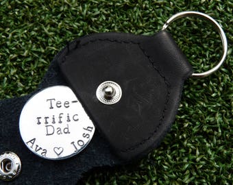 GOLF BALL MARKER Christmas Birthday Gift Golfer Golf Player Sport Enthusiast For Him Mens Husband Dad Personalised From Children Free Pouch