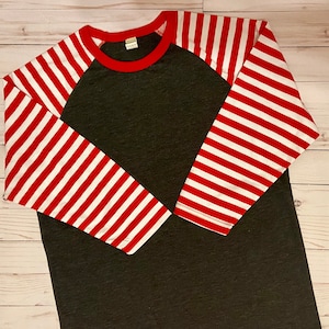 Striped Dark Grey Raglan