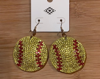 Softball bling earrings