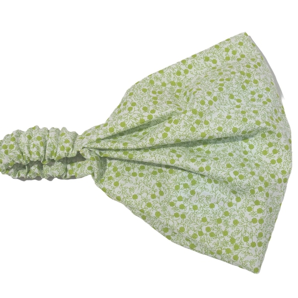 Kopftuch Bandana Streublümchen Haarband Baumwolle Sonnenschutz grün Blumenranken
