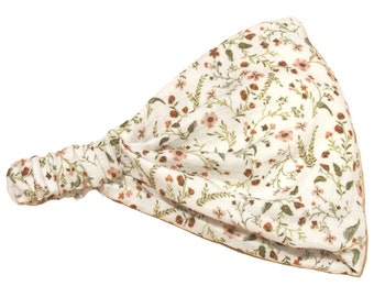 Headscarf bandana meadow flowers sun protection made of organic muslin for children and women