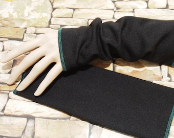Arm warmers Alpine fleece women's cuffs men's wrist warmers black vegan