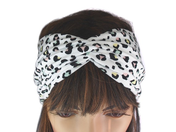 Bandeau hair band extra wide headband leo pattern