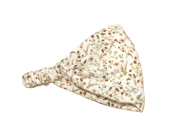 Headscarf Bandana Meadow Flowers Sun Protection made of Organic Muslin for Children and Women