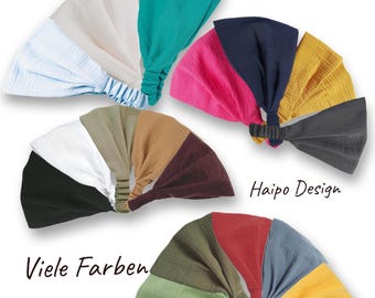 Bandana Kopftuch aus Musselin in 17 Farben, Sonnenschutz für Kinder und Erwachsene