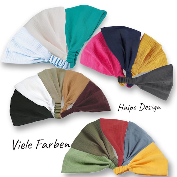 Bandana headscarf made of muslin in 17 colors, sun protection for children and adults