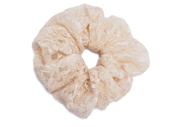 champagne lace scrunchie