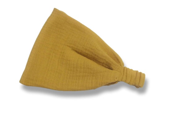 Headband Bandana Muslin Sun Protection Mustard Yellow