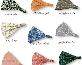 Bandana Kopftuch aus Musselin in 9 Farben, Sonnenschutz für Kinder und Erwachsene