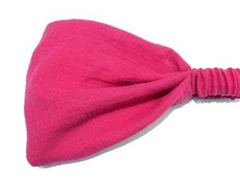 Bandana Kopftuch aus Musselin in 10 Farben, Sonnenschutz für Kinder und Erwachsene Fuchsia