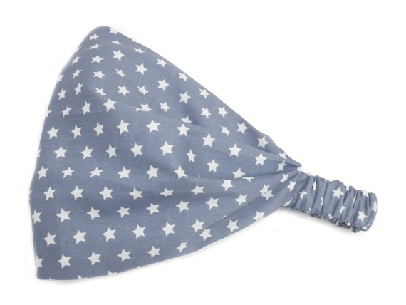 Bandana headscarf hairband sun protection grey white stars