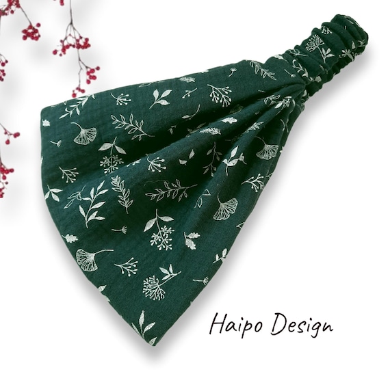 Headscarf Bandana Hairband Muslin Sun Protection Children Women Sun Scarf Dark Blue Floral