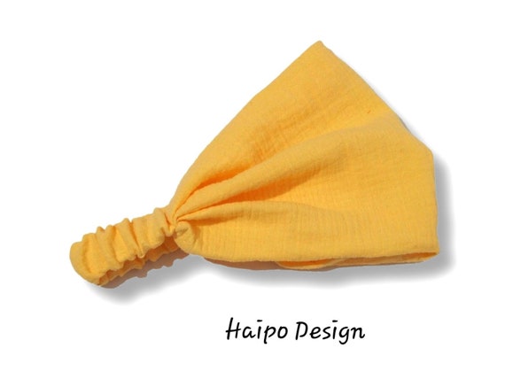 Headscarf Bandana Sun Protection Hairband Muslin Yellow Women Children