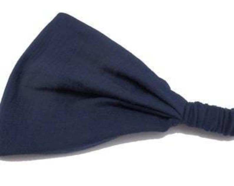 Bandana Kopftuch aus Musselin in 10 Farben, Sonnenschutz für Kinder und Erwachsene Marine