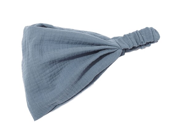 Headscarf Bandana Sun Protection Hairband Muslin light denim blue Women Children