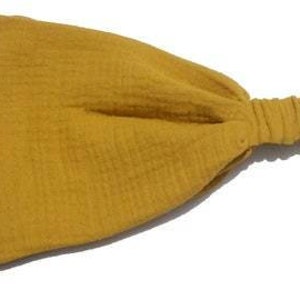 Bandana Kopftuch aus Musselin in 10 Farben, Sonnenschutz für Kinder und Erwachsene Senf