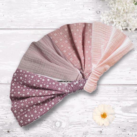Bandana headscarf made of muslin in 4 colors, sun protection for babies, children and adults
