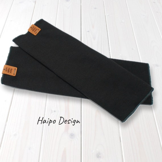 Arm warmers Alpine fleece women's cuffs men's wrist warmers black vegan