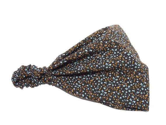 Bandana, headscarf, women's sun protection, children's hairband, black, scattered flowers