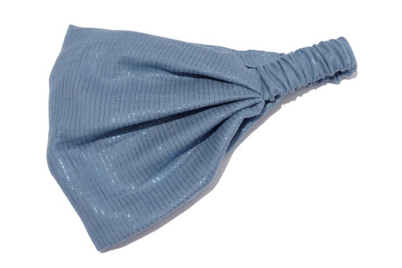 Bandana Hairband Jeans Blue Ladies Hairband Glitter Stripes Headwear Sun Protection