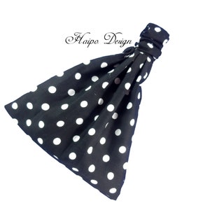 Bandana hair band headscarf white dots image 3