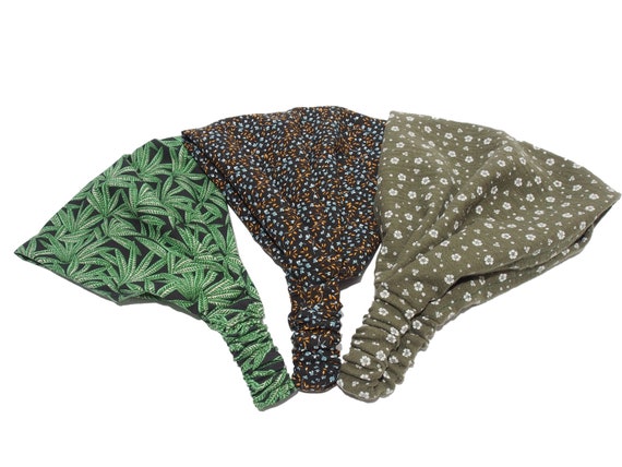 Bandana, headscarf, women, sun protection, hairband, cotton, green
