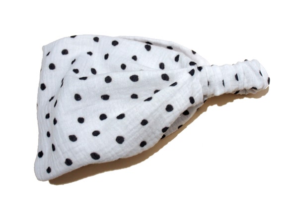 Headscarf bandana sun protection made of organic muslin dots