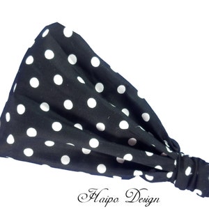 Bandana hair band headscarf white dots image 1