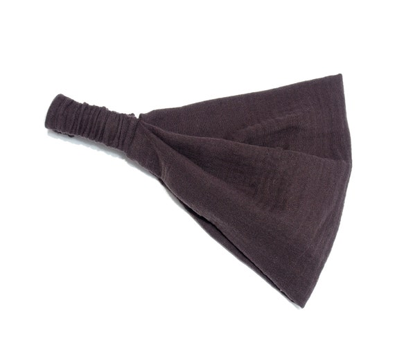 Bandana Headscarf Women Hairband Children Sun Protection Muslin Dark Brown