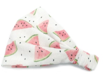 Headscarf bandana sun protection made of organic muslin melons