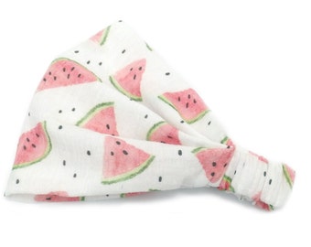 Kopftuch Bandana Sonnenschutz aus Bio Musselin Melonen