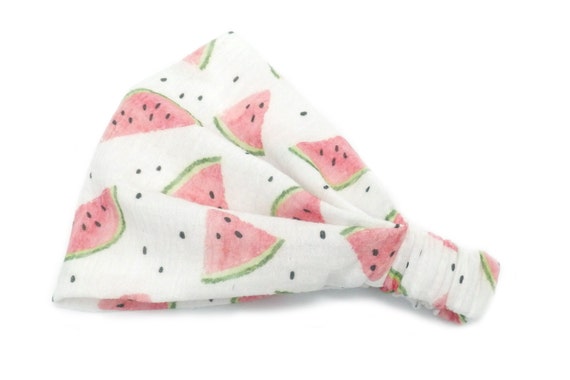 Headscarf bandana sun protection made of organic muslin melons