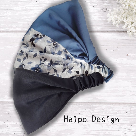 Bandana Hairband Airy Summer Headscarves blue floral