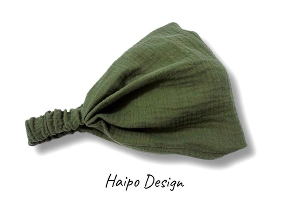 Bandana, headscarf, women, sun protection, hairband, khaki, muslin