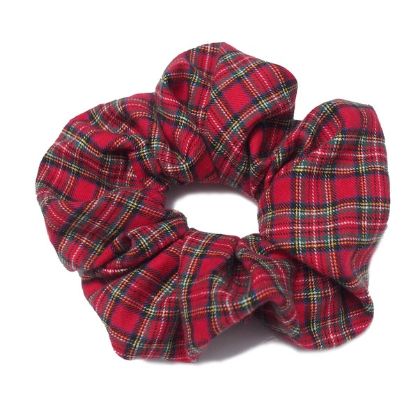 Haargummi scrunchie rot kariert