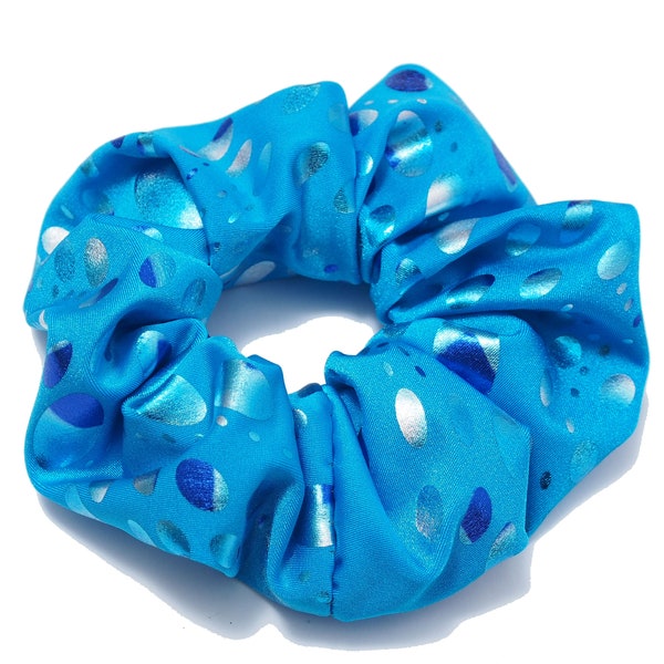 Haargummi Scrunchie groß silberprint Lycra