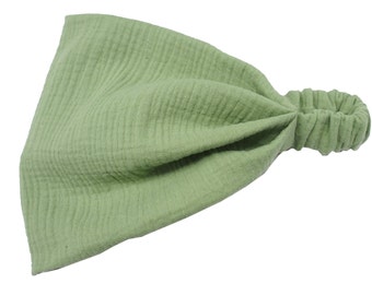 Headscarf hair band bandana muslin grass green