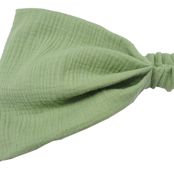Kopftuch Haarband Bandana Musselin grasgrün